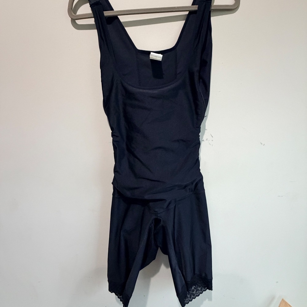 BST Medical Supply Shapewear Bodysuit Women Large Black Stretch Minimalist